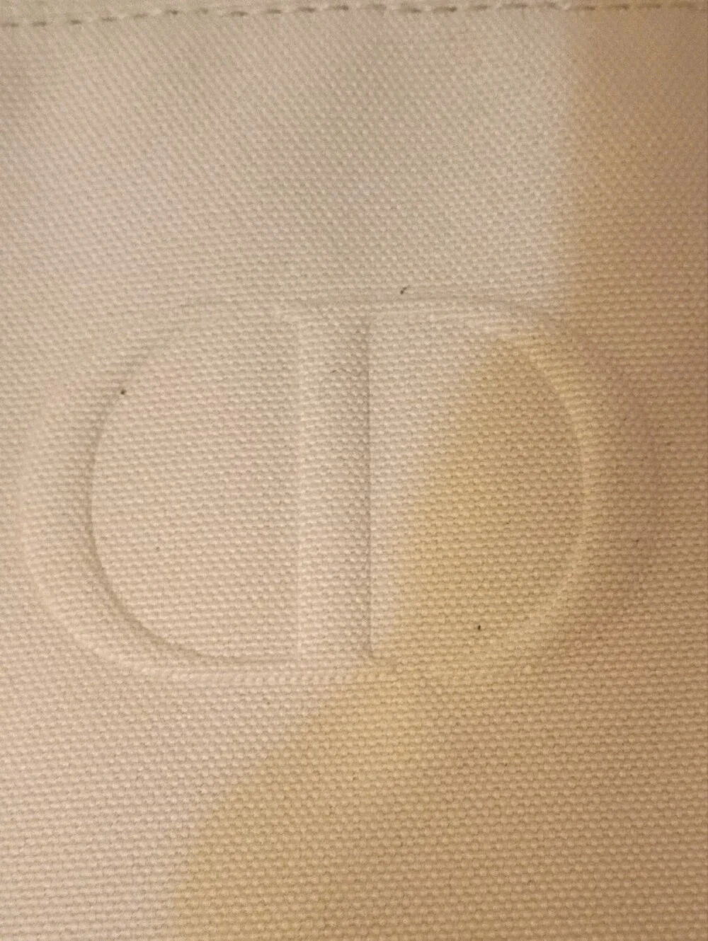 Dior Cream Embossed Logo Cosmetic Pouch